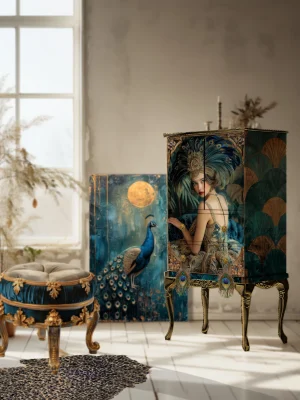 List2S3318 Art Deco Peacock - S23 018
