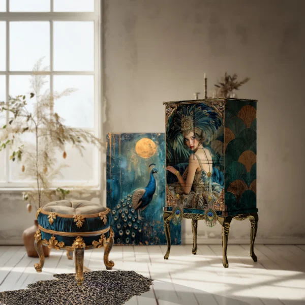 List2S3318 Art Deco Peacock - S23 018
