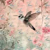 Hummingbird Floral Diptych - S210