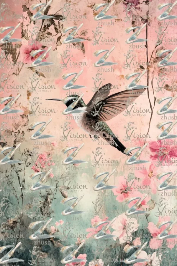 Hummingbird Floral Diptych - S210