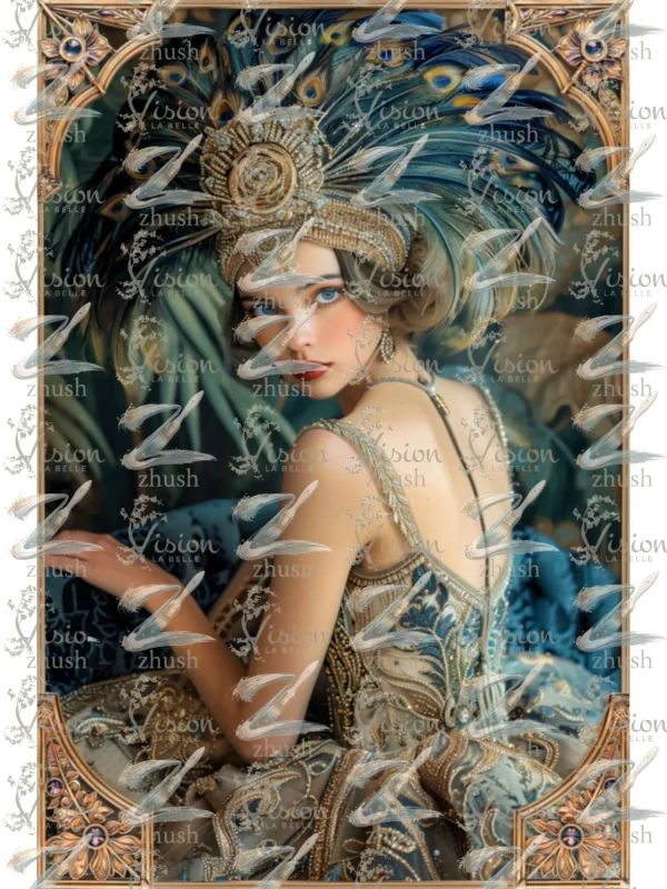 Untitled design (3) Art Deco Peacock - S23 018