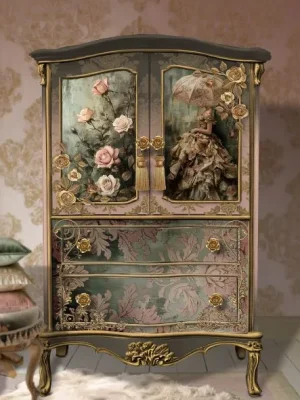 S3671 Rococo Rose Portrait Art - S367