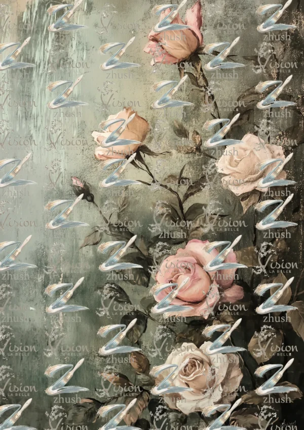 S367L Rococo Rose Portrait Art - S367