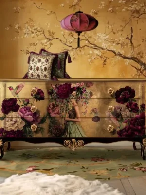 S3691 Hummingbird Floral Art - S369