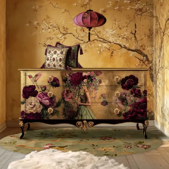 S3691 Hummingbird Floral Art - S369