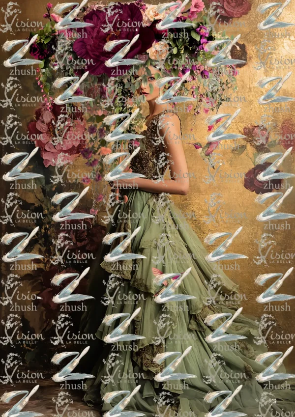 S369C Hummingbird Floral Art - S369