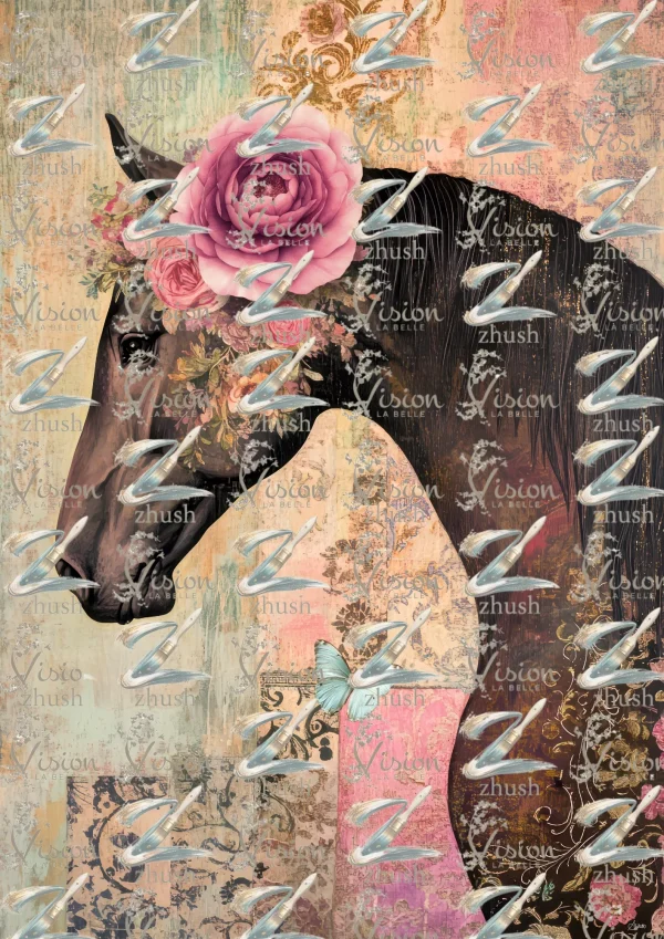 S375C Boho Horse Portrait - S375