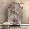 Lilac Blooms Portrait: White Dove, Rustic Floral - S315