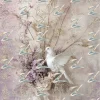 Lilac Blooms Portrait: White Dove, Rustic Floral - S315
